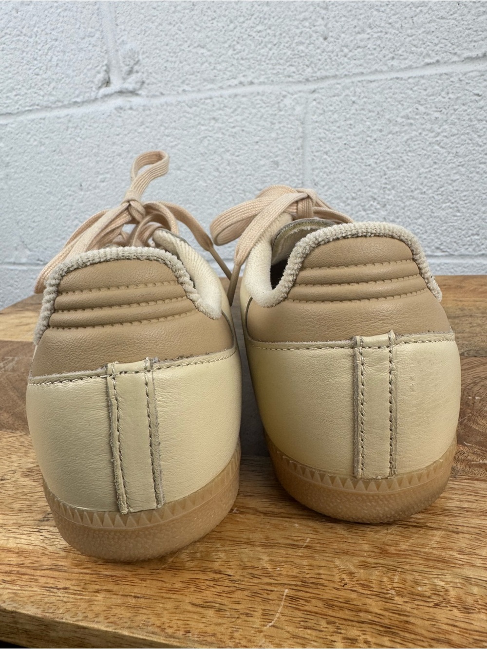 Adidas Originals Samba OG Leather Sneakers Cream/Beige Gum Sole - Picture 14 of 15